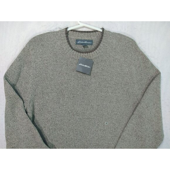 Eddie Bauer Sweater Mens Medium Brown Crewneck Cotton New - Picture 3 of 8